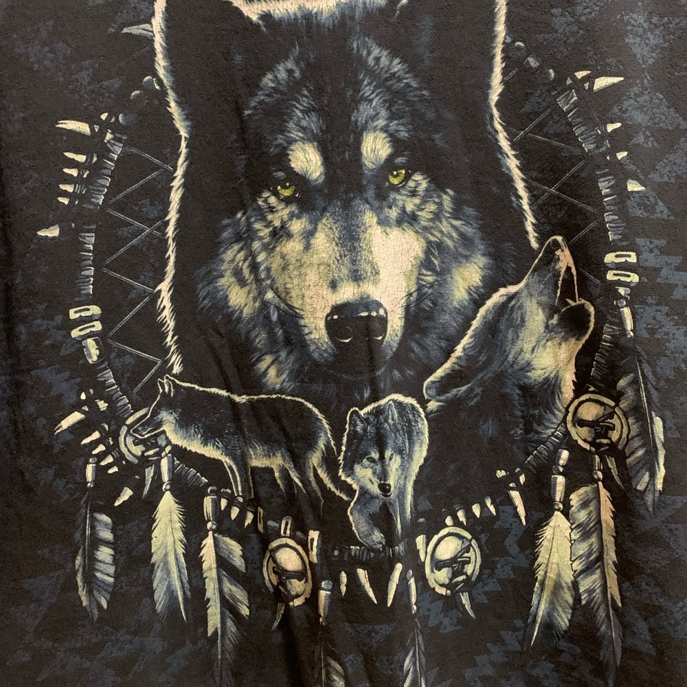 Wolf Shirt nature wolf print style shirt distressed look